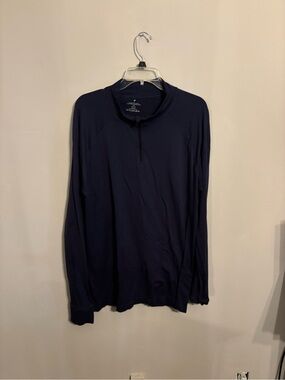 Fabletics Men's Navy Half-Zip Lightweight Shirt Jacket